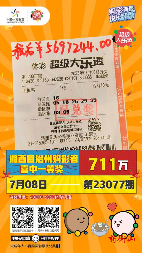 我省喜中超级大乐透711万元头奖的购彩者来领奖啦