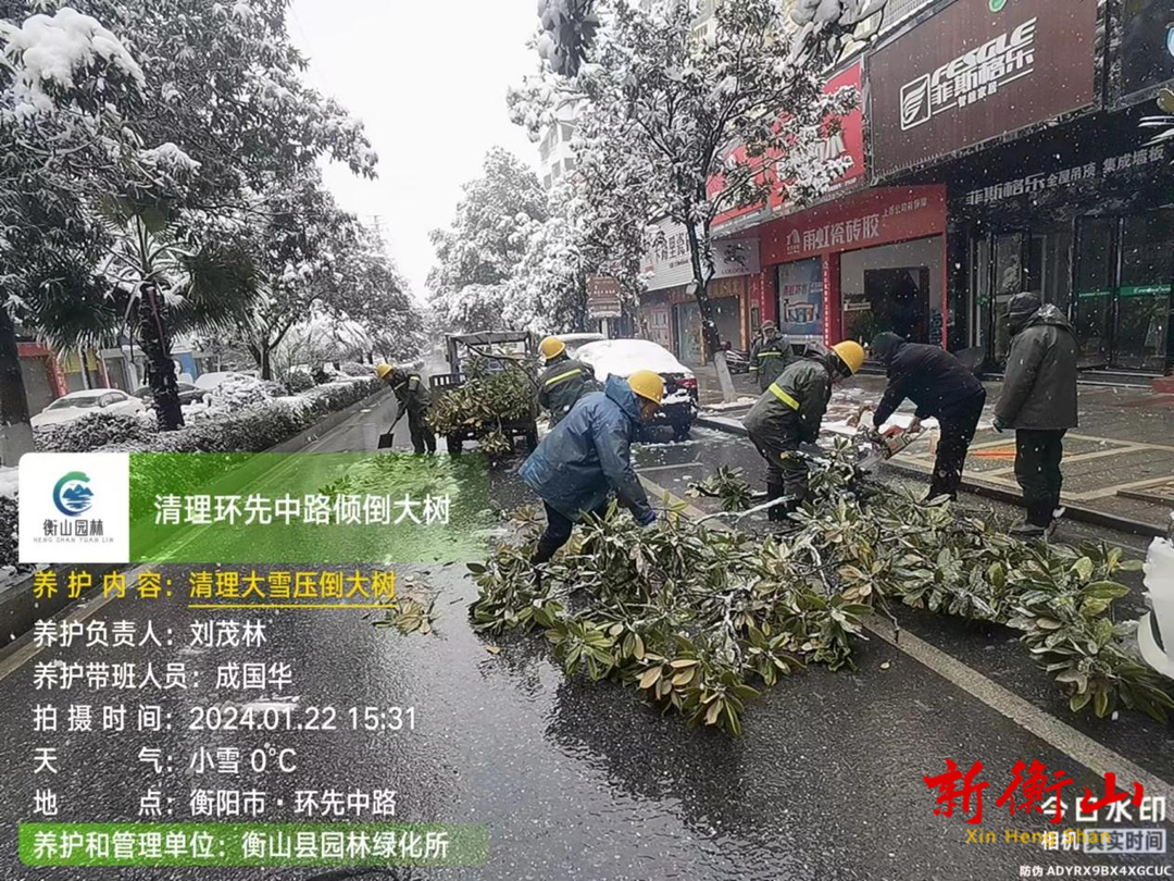 衡山县城管执法局风雪无阻保畅通