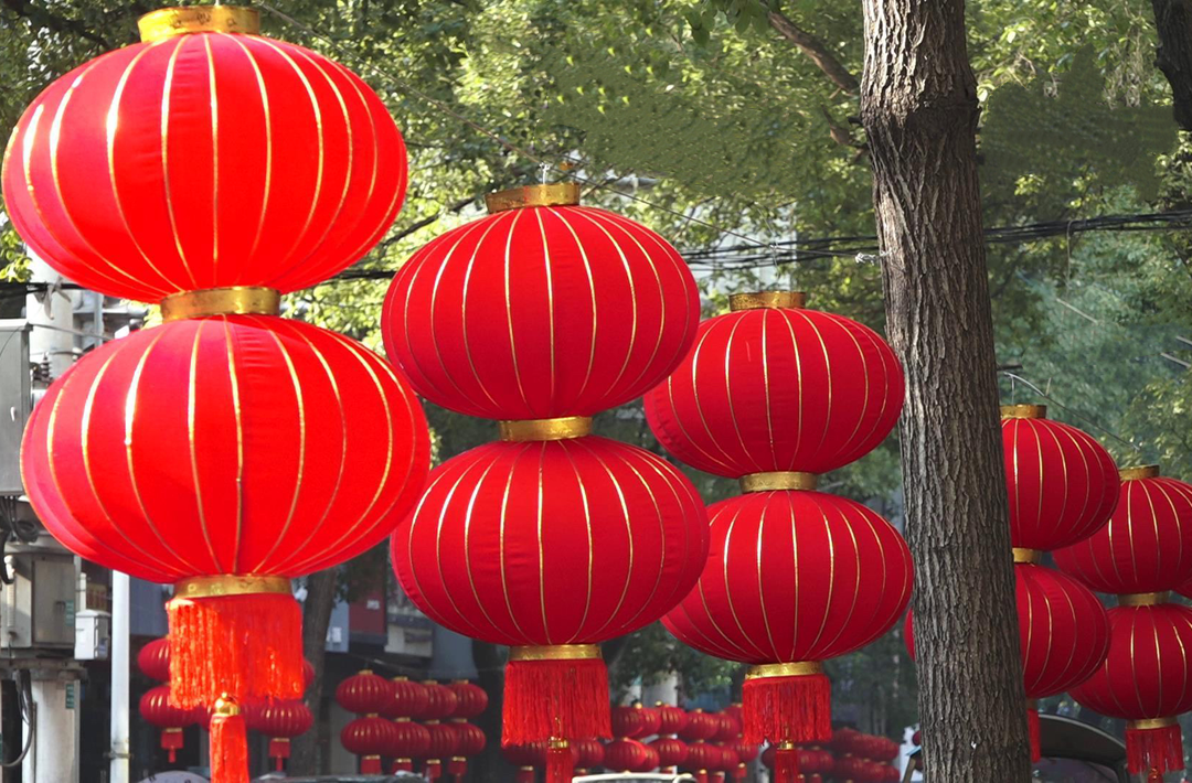 大街小巷挂灯笼 喜气洋洋迎新年
